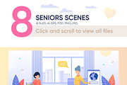 Seniors Vector Scenes, an Illustration by PavelVinnik (Thumbnail 2 of 2)
