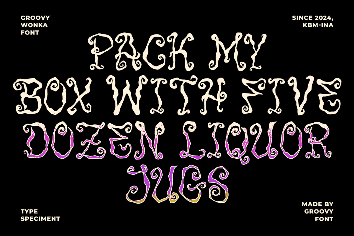 GF Wonka Rough Handdrawn Swirly Font, a Handwritten Font by GroovyFontCo (Photo 4 of 7)