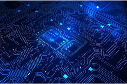 Circuit board neon digital. Generate, a Technology Photo by Ylivdesign