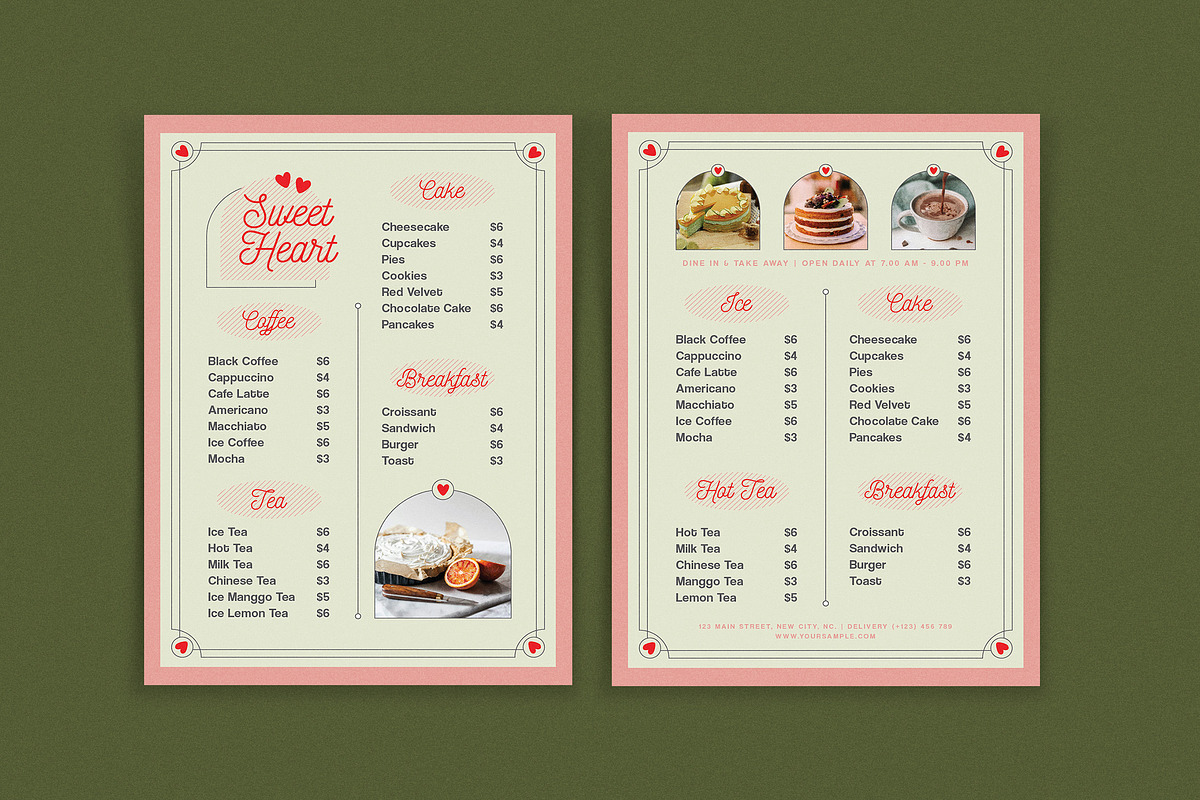 Classic Menu Sweet Heart, a Flyer Template by Me55enjah Design (Photo 1 of 3)