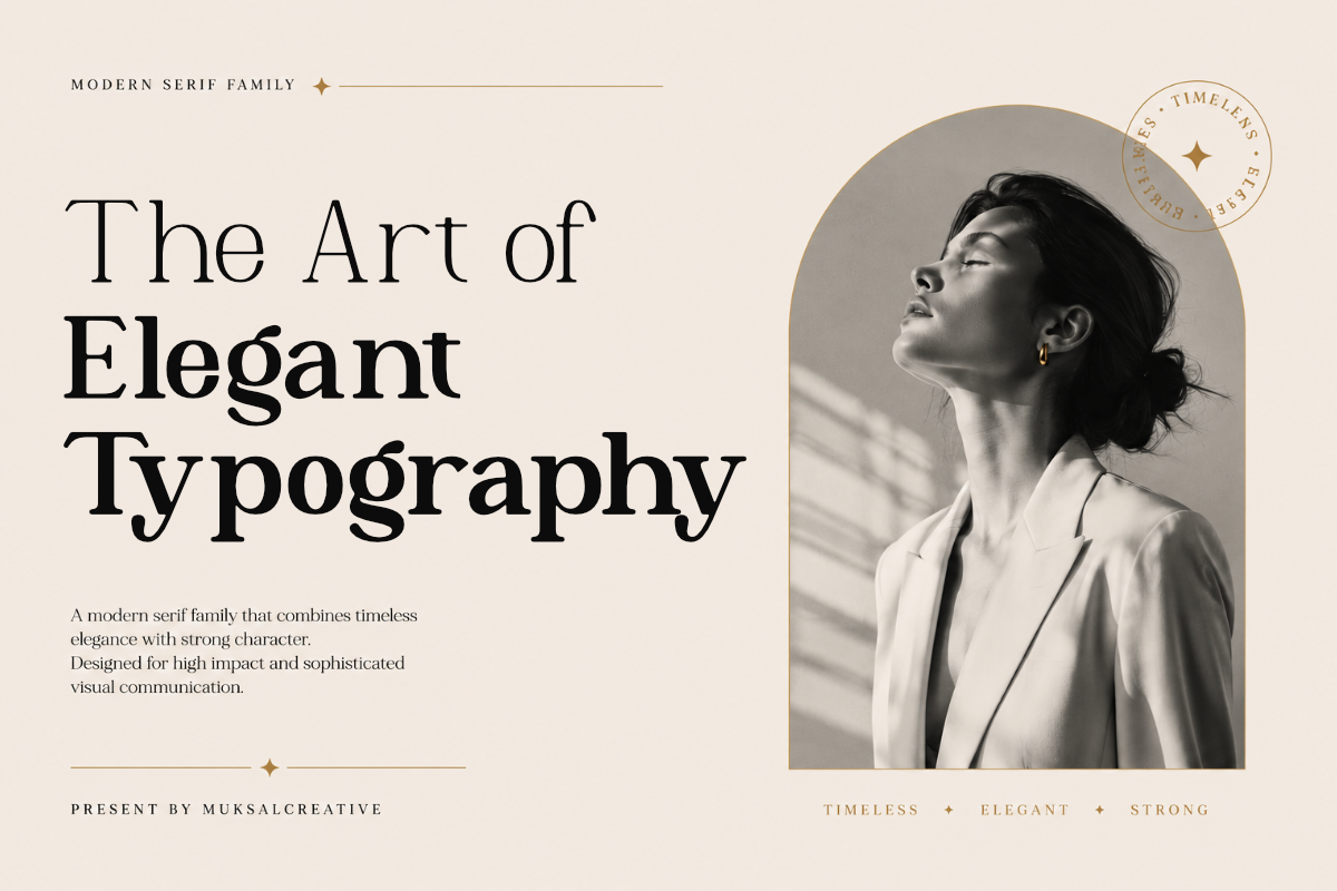 Sendra – Modern Serif Family, a Serif Font by Muksal Creative (Photo 4 of 11)