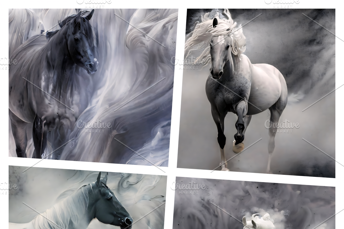 Dreamy Monochrome Horse Artworks, an Animal Illustration by ETARA by Mea Hau (Photo 1 of 5)