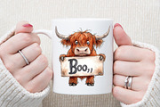 Halloween Highland Cow Ghost Clipart, an Illustration by Sublimation Artist (Thumbnail 6 of 6)