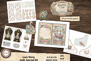 Shabby Chic Floral Junk Journal Kit, a Decorative Illustration by Print Haven Mochi Vintage (Thumbnail 1 of 8)