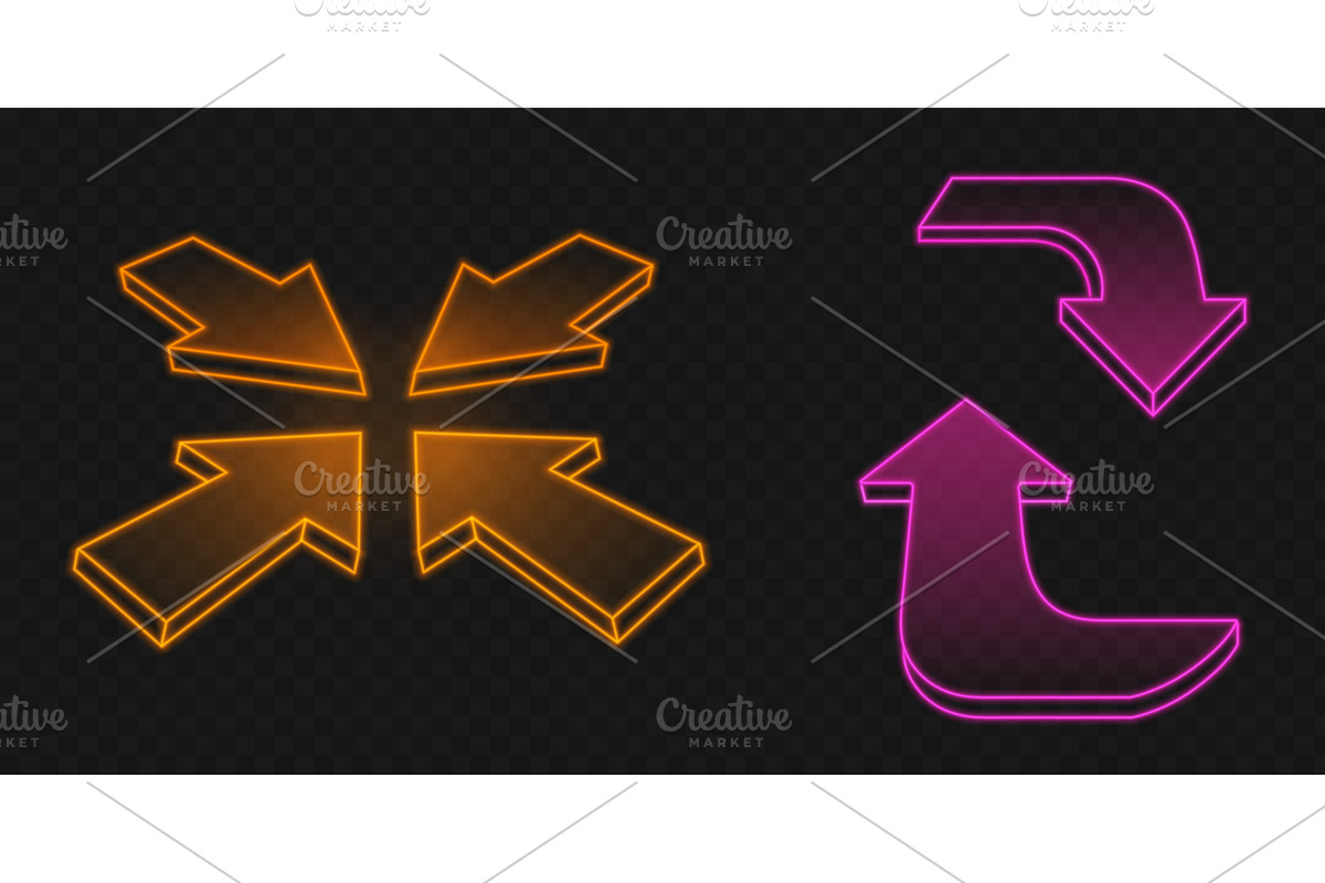 Neon UI arrow designs, an Object Illustration by art PVP - market