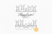 Cute Easter Clipart Bundle, Line Art, a Seasonal Illustration by Pretty Meerkat (Thumbnail 5 of 7)