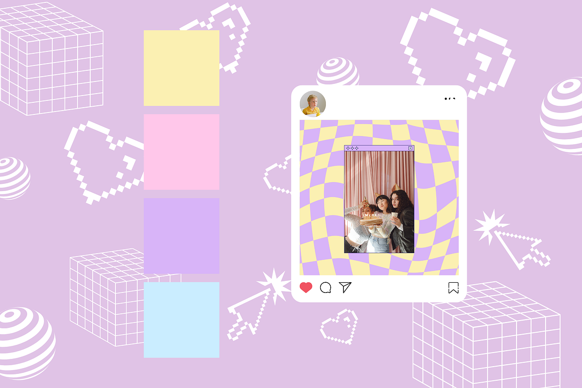 Y2K Aesthetic Canva Post Template, a Social Media Template by Moodwave Studio (Photo 4 of 9)
