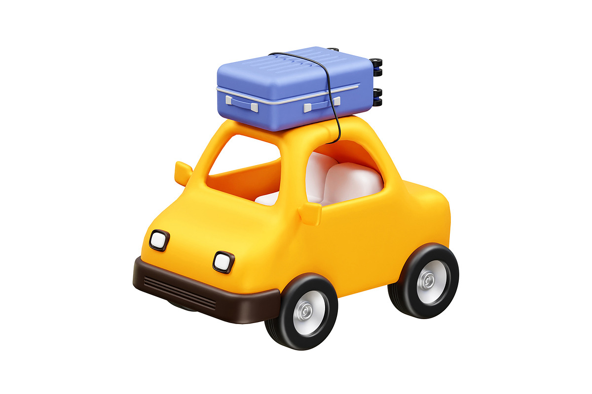 Travel Car Icon illustration 3d, an Illustration by fahad121