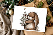 Whimsical Christmas Bunny Clipart, a Seasonal Illustration by Canvas Craft (Thumbnail 10 of 10)