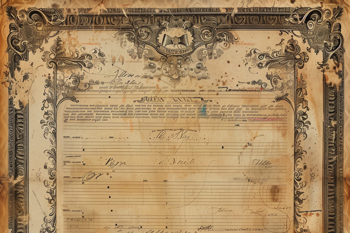 Vintage Certificate Paper, a Background Graphic by Printable Treasure (Photo 3 of 3)