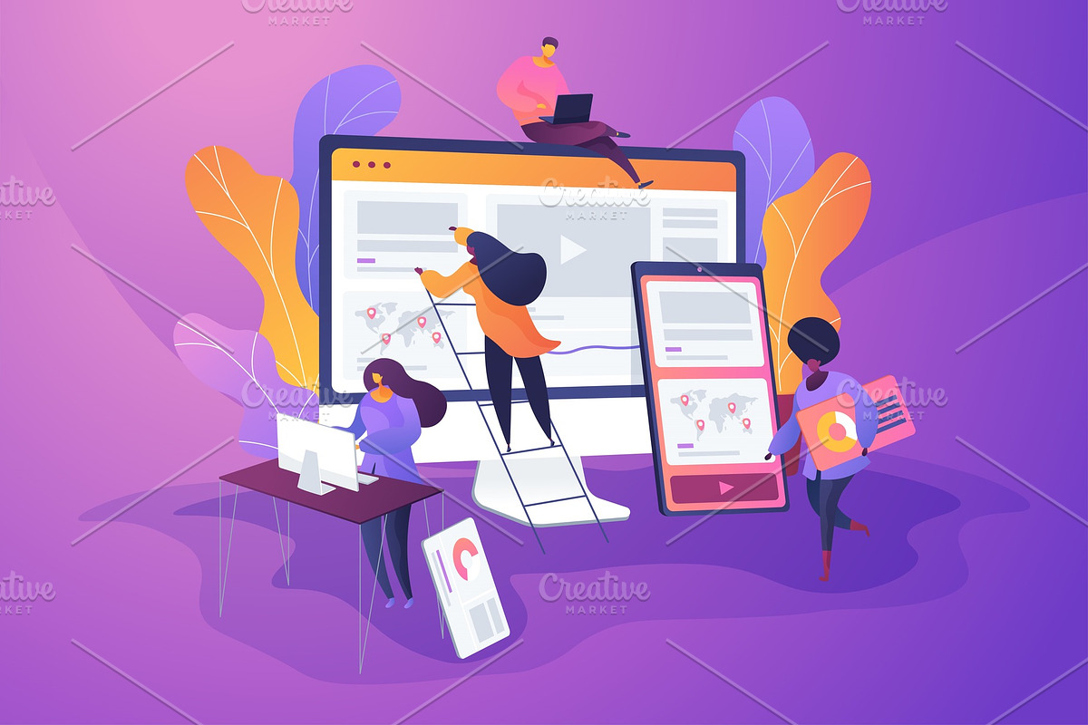Web design development concept, an Object Illustration by Visual Generation