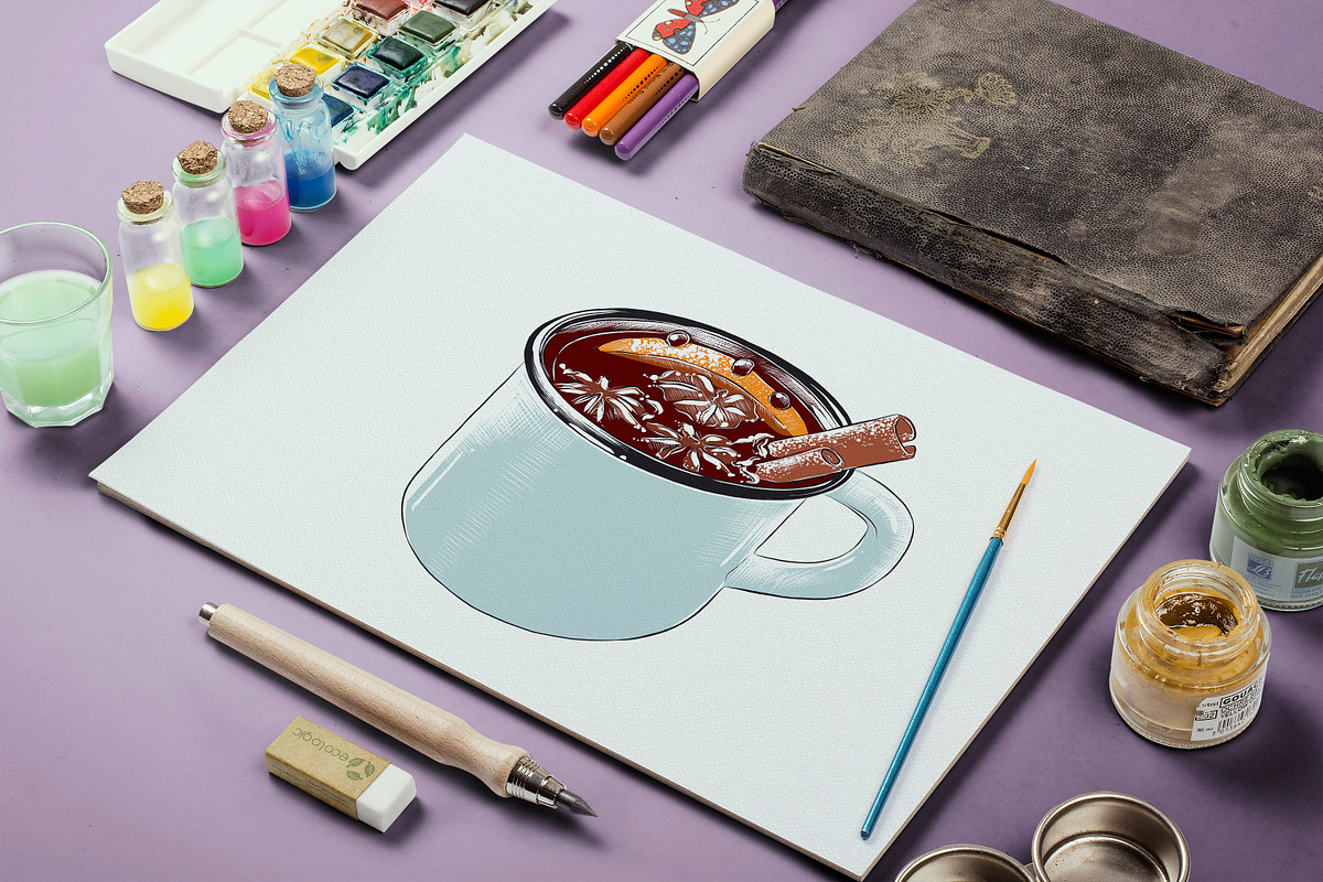 Wine hand drawn sketches set, a Food Illustration by Akimo Mia (Photo 3 of 7)