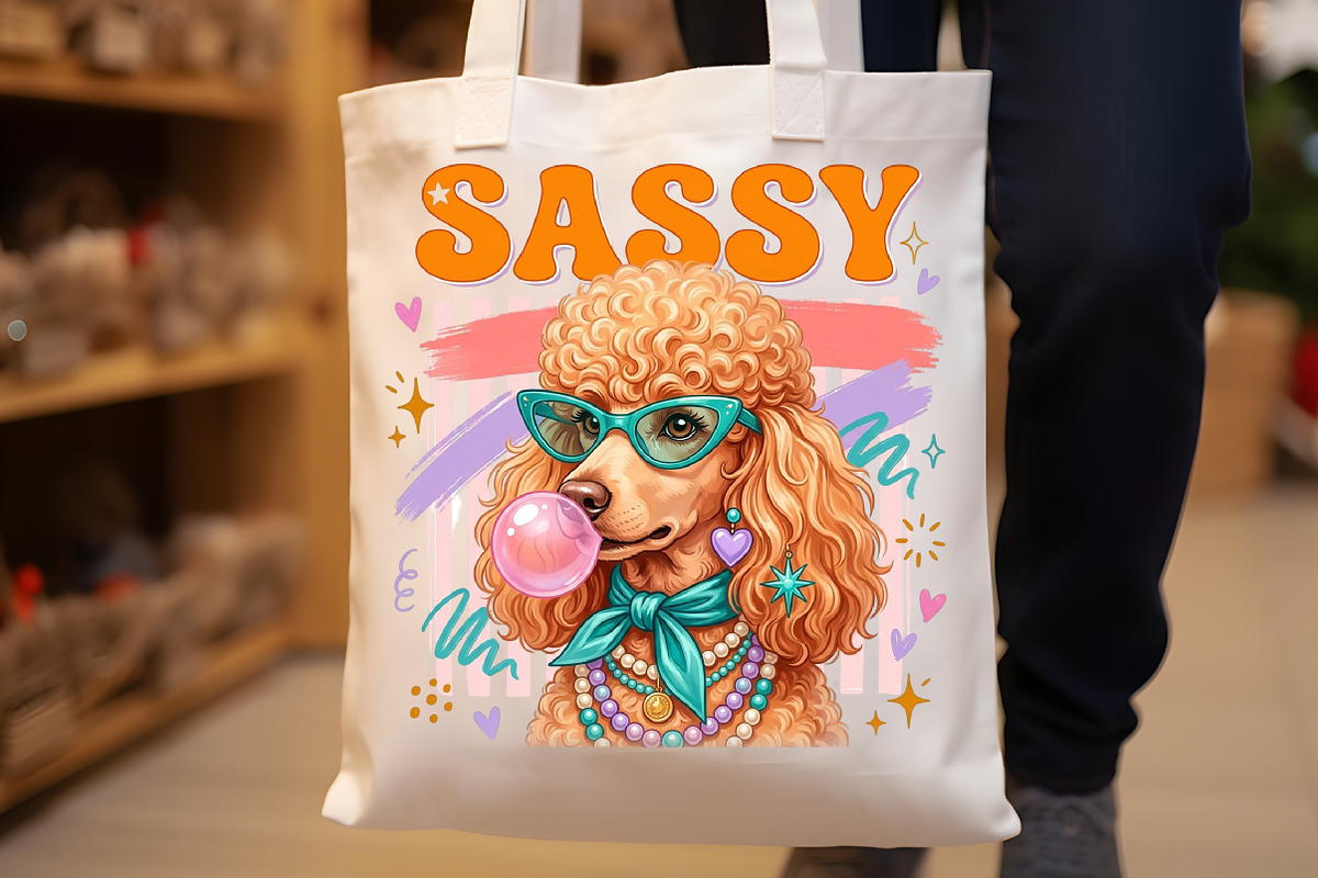 Sassy Retro Poodle Dog PNG, a Seasonal Illustration by Sublimation Artist (Photo 8 of 9)
