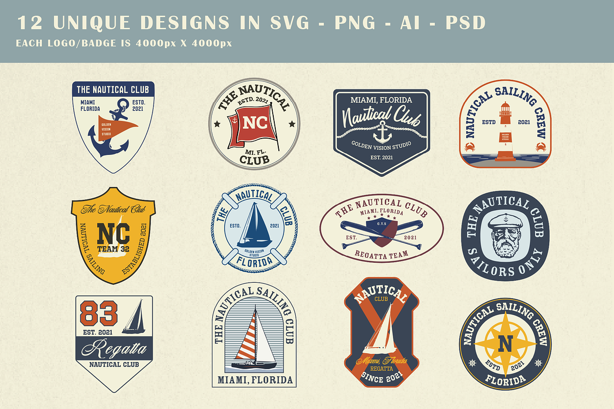 Vintage Nautical Logo Pack, a Branding & Logo Template by Golden Vision Studio (Photo 6 of 8)