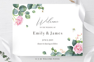 Wedding Eucalyptus Watercolor Suite