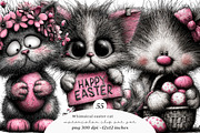 Whimsical easter cat clipart, an Illustration by SinaCreation (Thumbnail 1 of 11)
