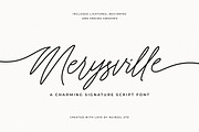Merysville Charming Signature Font, a Script Font by Heinzel Std (Thumbnail 1 of 18)