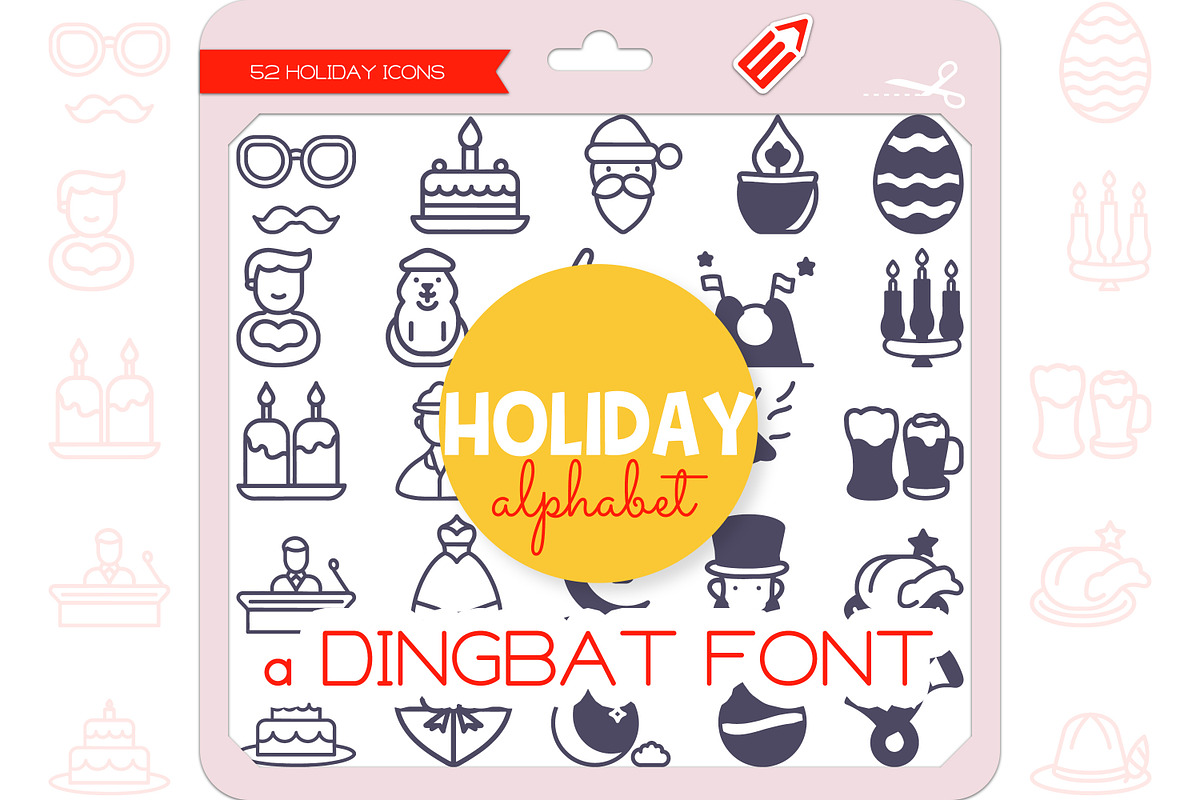 Holiday Alphabet - Dingbat Font, a Symbol Font by WADLEN (Photo 1 of 7)