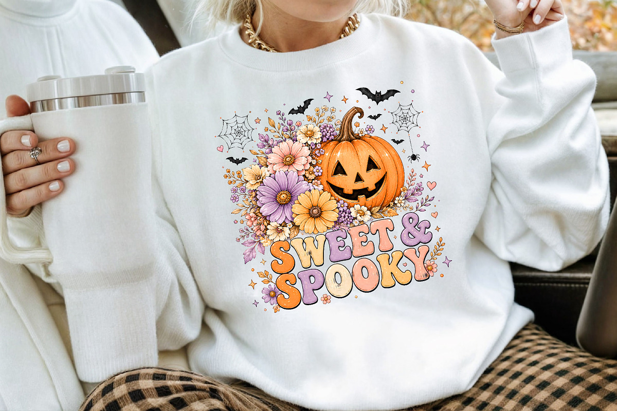 Floral Pumpkin Halloween PNG, a Seasonal Illustration by Creative Art (Photo 3 of 3)