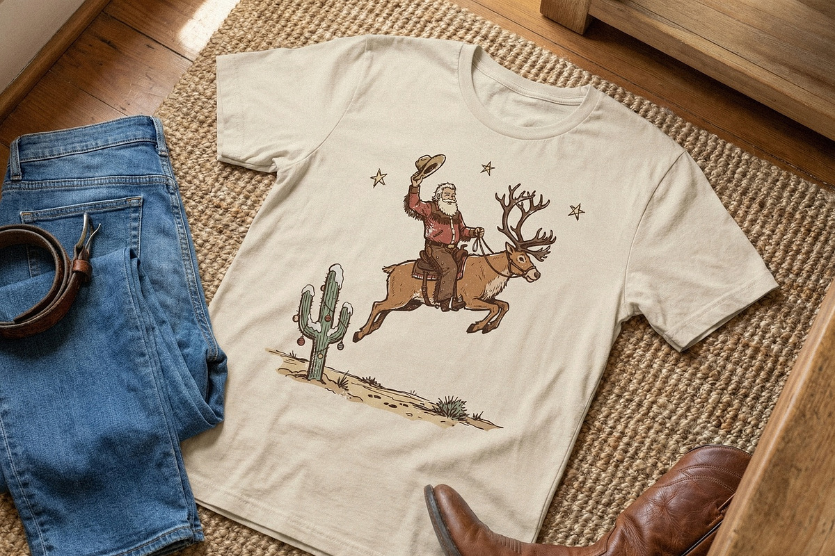 Santa Riding Reindeer PNG, Cowboy, an Illustration by SharpMarketplace (Photo 3 of 3)