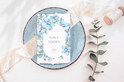 Watercolor clipart Navy tulips, a Decorative Illustration by MariGraphic boutique (Thumbnail 6 of 9)