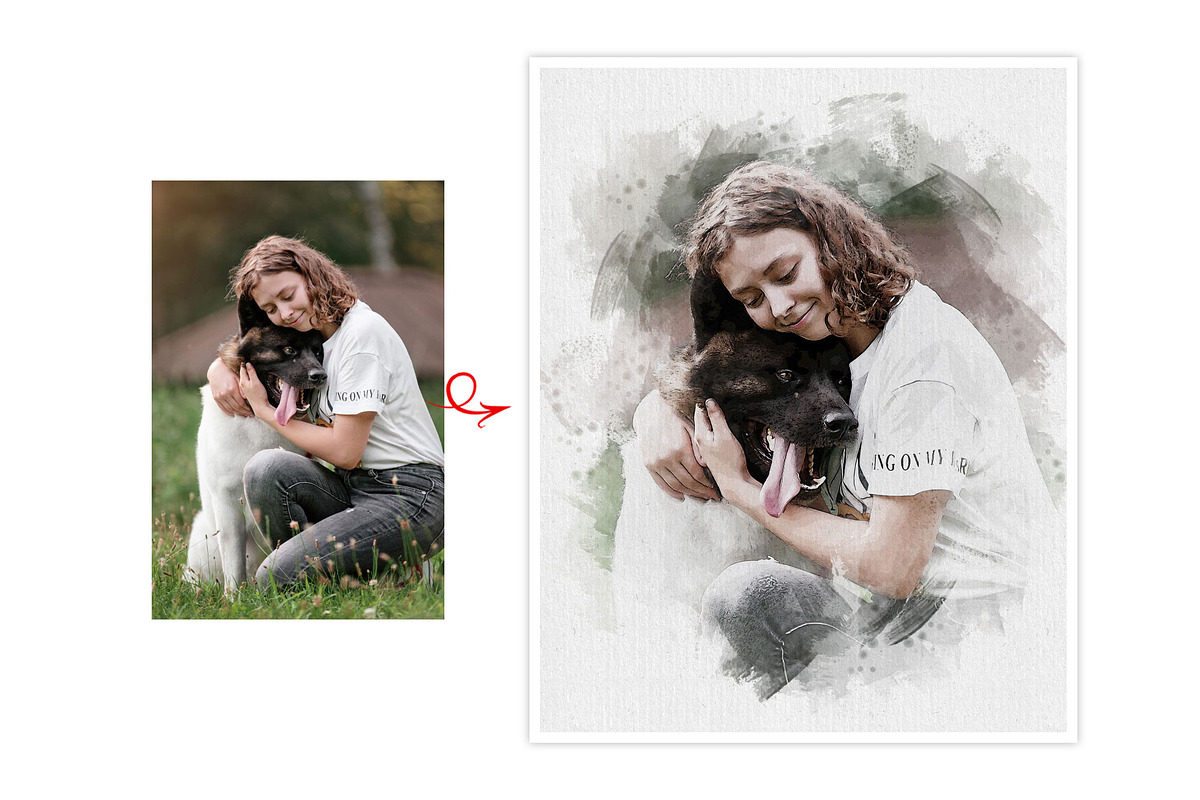 Dog Watercolor Photo Effect, an Action Add-On by Photoshop Action (Photo 8 of 19)