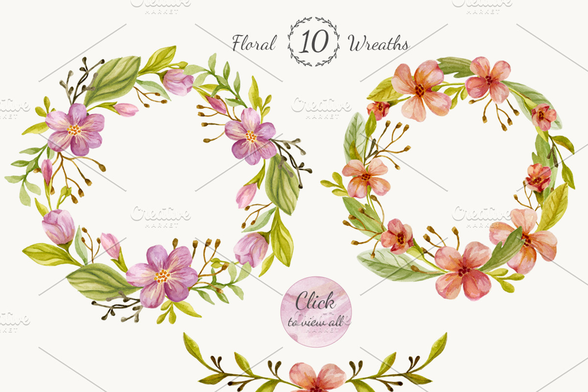 Watercolor Floral DIY Pack, a Decorative Illustration by NataliVA (Photo 3 of 5)