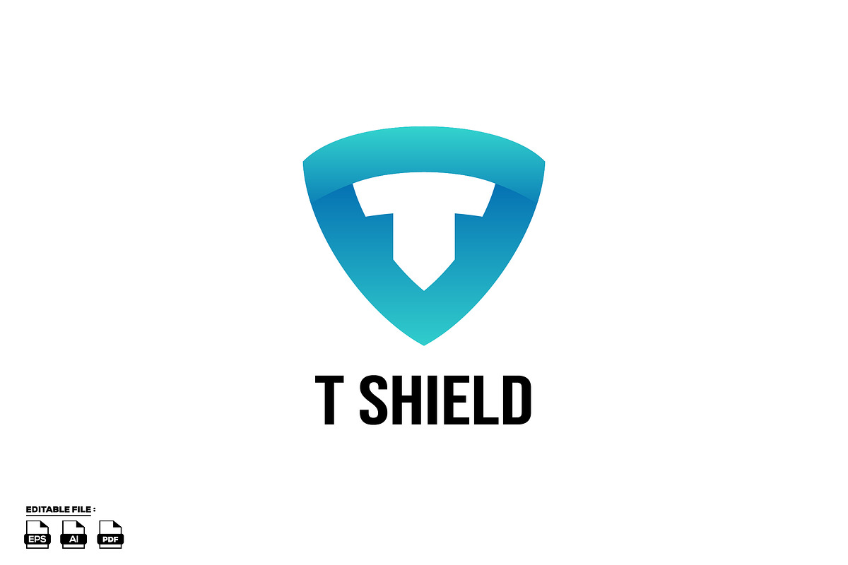 T letter shield Gradient Logo Design, a Branding & Logo Template by LOGTURNAL