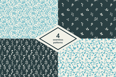 Decorative vector seamless plant pat