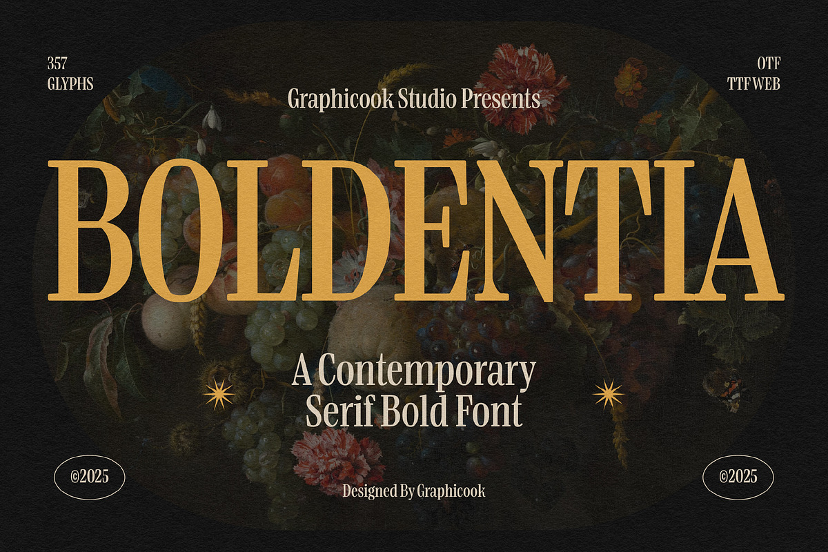 Boldentia, a Serif Font by graphicook (Photo 1 of 10)
