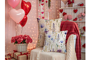 Valentine Pillow Mockup with Balloon, a Mockup by MockupWizard (Thumbnail 4 of 4)