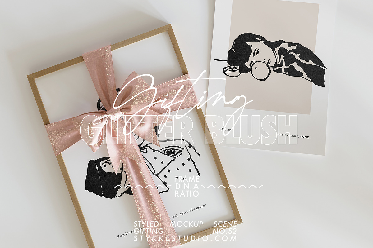 Frame Mockup | Ribbon Bow Gift, a Household Mockup by Stykke Studio (Photo 1 of 6)