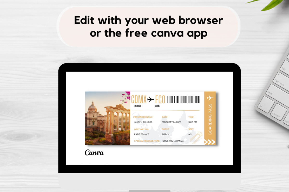 Editable Boarding Pass Template, a Card Template by YasdeyDesigns (Photo 5 of 8)