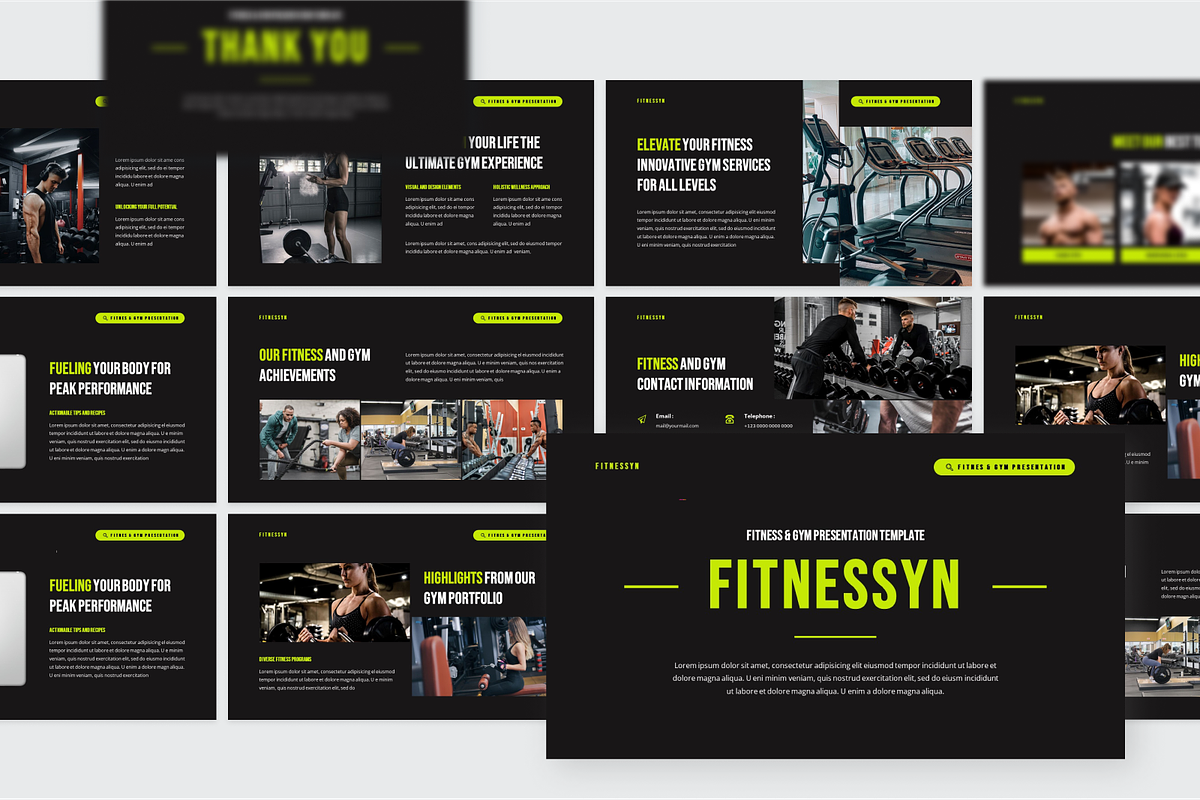 Fitnessyn Fitness & Gym Google Slide, a Presentation Template by SquidPixey (Photo 5 of 6)
