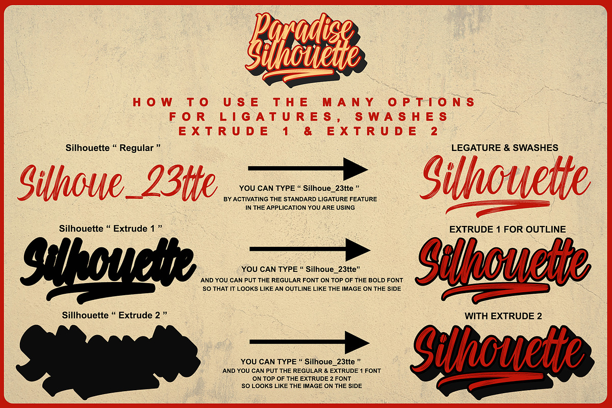 Paradise Silhouette | Handwritten, a Handwritten Font by Aveni Letter Type (Photo 4 of 11)