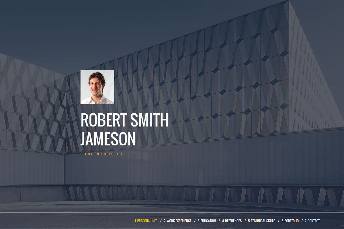 RSJ Resume - CV / Portfolio WP Theme, a WordPress Template by europadns (Photo 2 of 9)