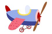 12 Hand-Drawn Cute Airplanes Clipart, a Transportation Illustration by the_myro (Thumbnail 9 of 13)