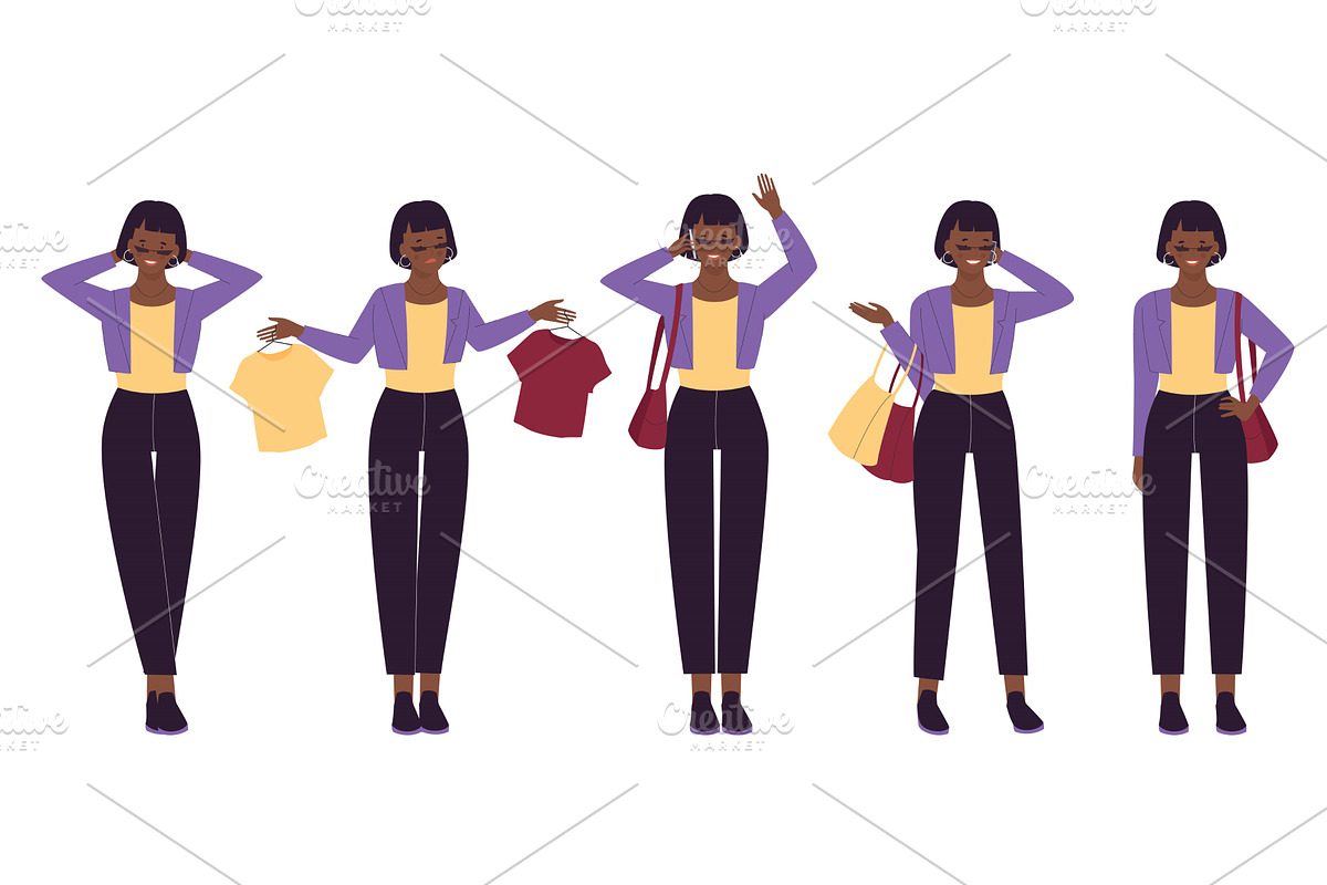 Young Girl Posing with Fashion, an Object Illustration by Flashvector