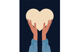 hands lifting heart, a Person Illustration by studiogstock