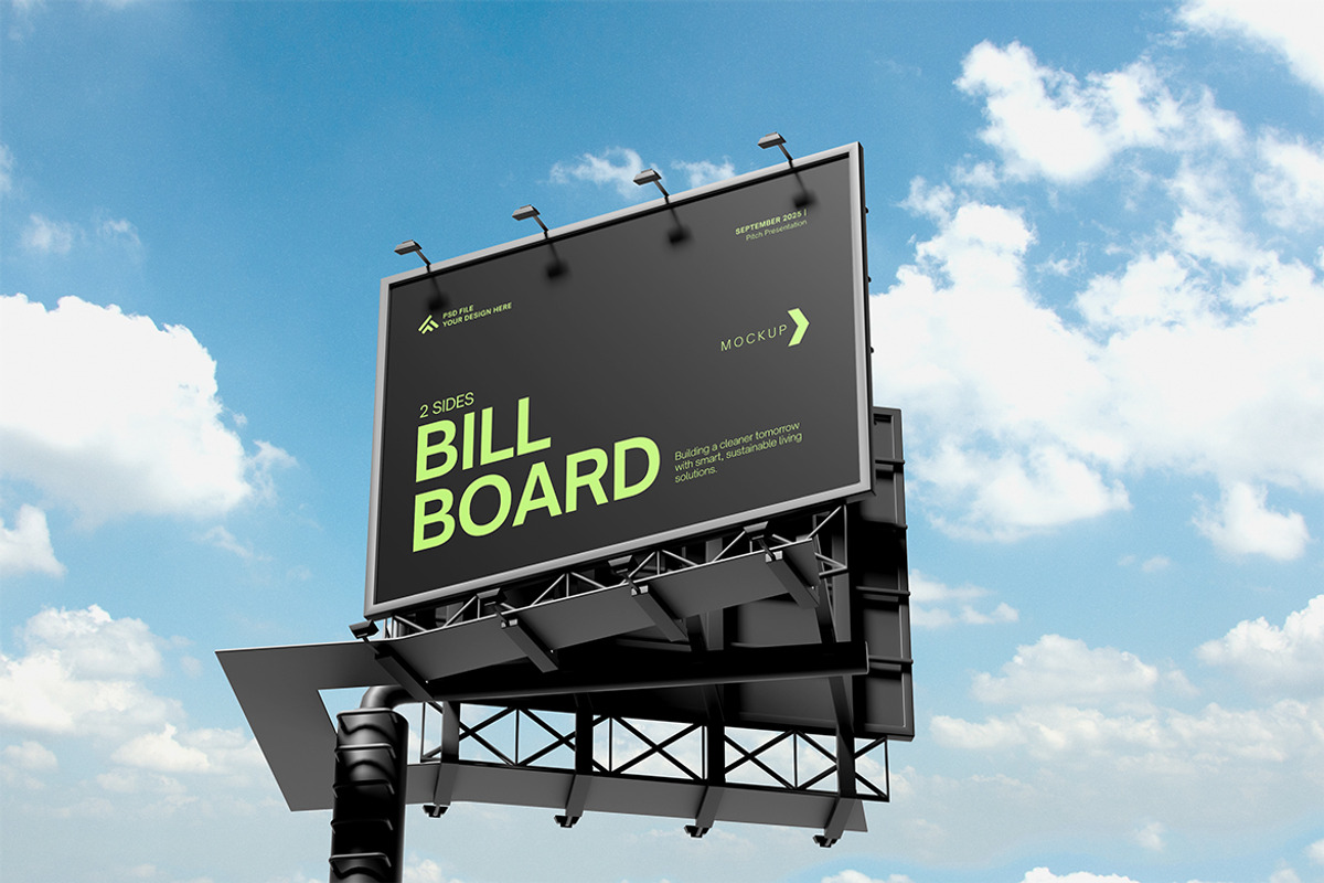 Sides Billboard Mockup, an Advertising Mockup by HanaSaka_Studio (Photo 3 of 5)