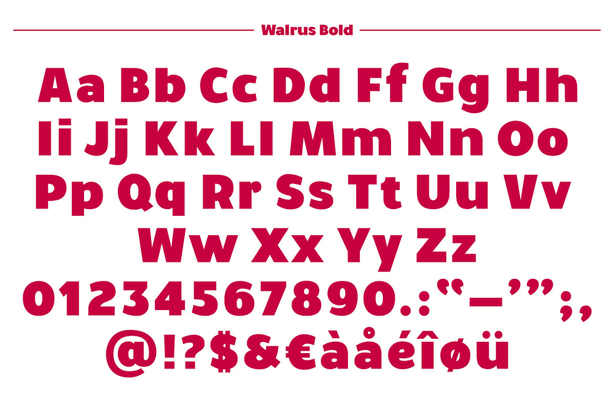Walrus Bold font (OpenType version) preview 3
