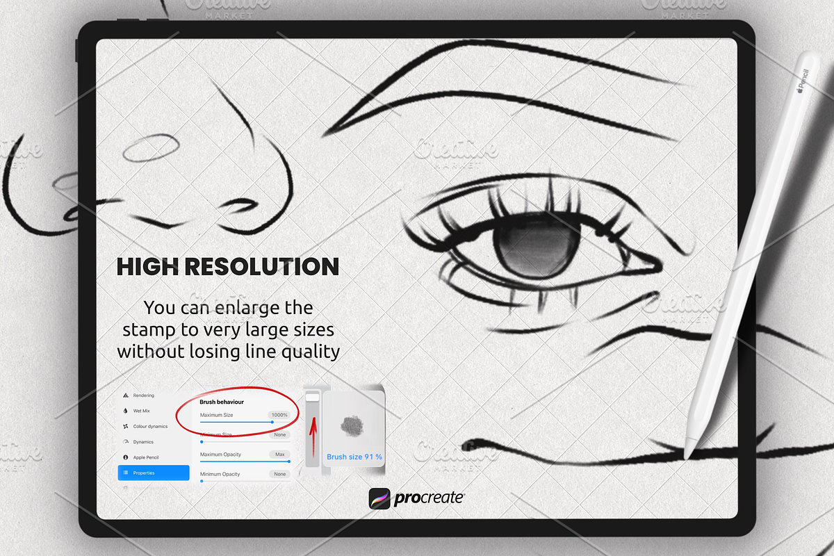 Arfican American Woman Stamp Brushes, a Brush Add-On by Procreate Market (Photo 4 of 9)