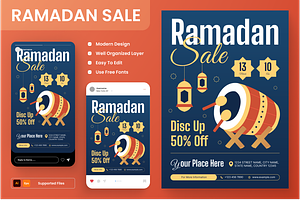 Ramadan Sale Flyer Set, a Print Template by Annora Studio