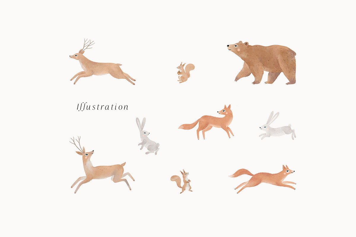 WOODLAND. Wall mural in color, an Animal Illustration by annartdreams (Photo 6 of 7)