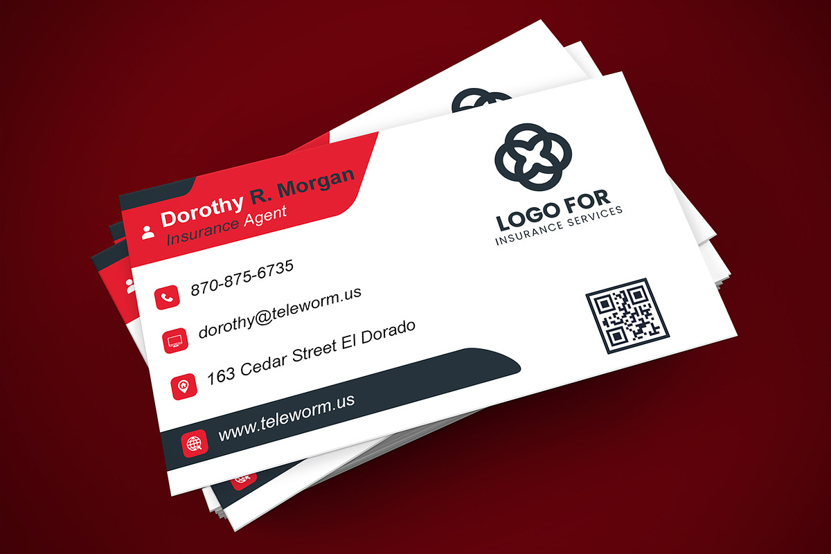 Organized Business Card Template PSD preview 2