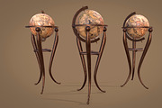 Vintage globe, a Furniture 3D Model by Snji | 3D Models (Thumbnail 3 of 6)