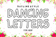 Dancing Letters-Playful Outline Font, a Handwritten Font by KiddoGlyphs Studio (Thumbnail 1 of 4)