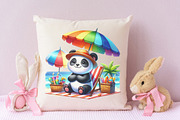 Funny Sunbathing Panda Clipart, an Illustration by RobertsArt (Thumbnail 6 of 7)