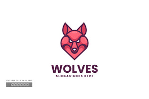 Wolves Simple Mascot Logo, a Branding & Logo Template by ivan_artnivora