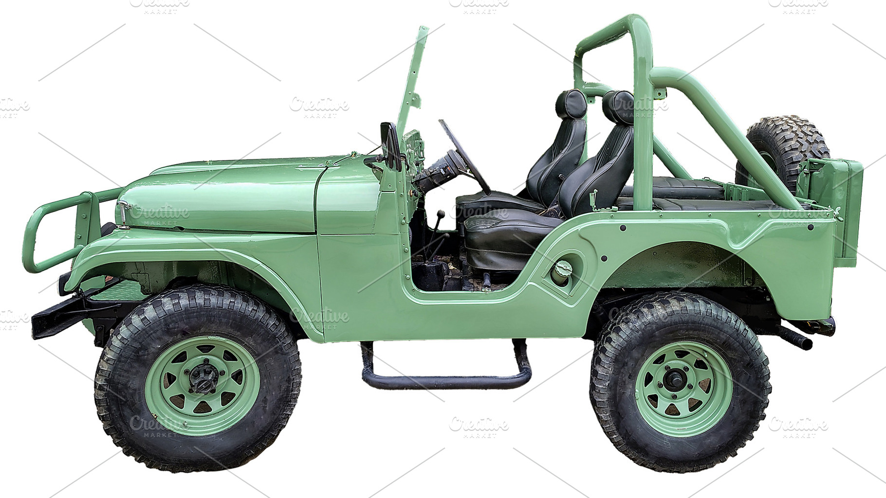Side view suv vehicle isolated photo, a Transportation Photo by DanFLCreativo